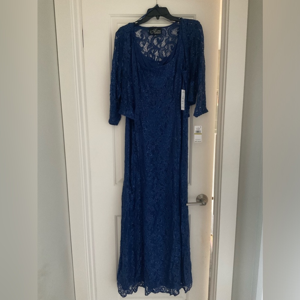 NEW WITH TAGS Formal Navy Lace Dress and Cardigan